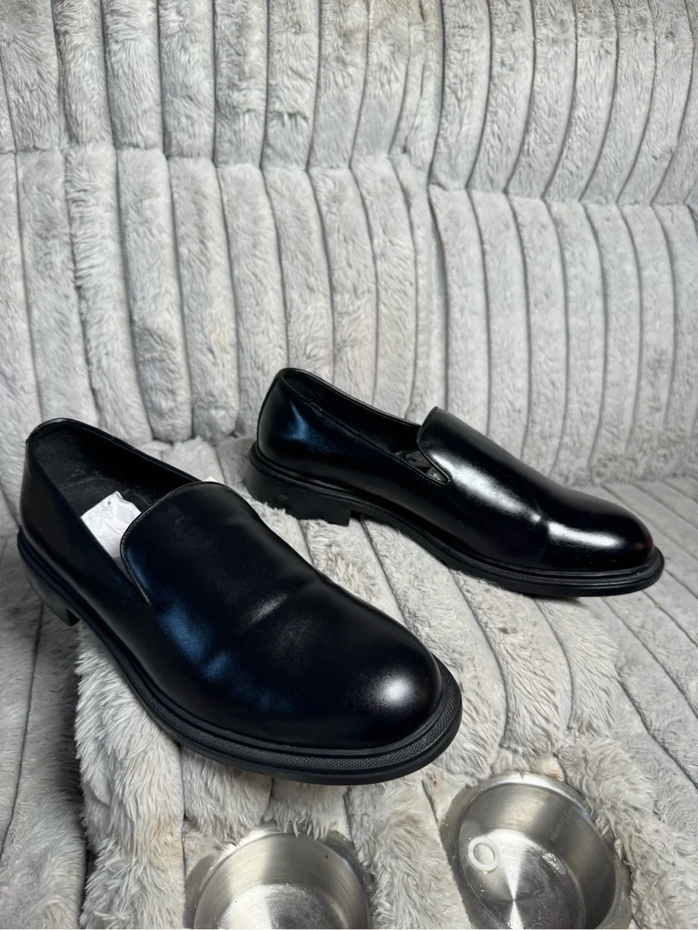 Zara Black Leather Slip-On Men’s Loafers